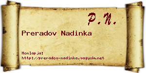 Preradov Nadinka névjegykártya